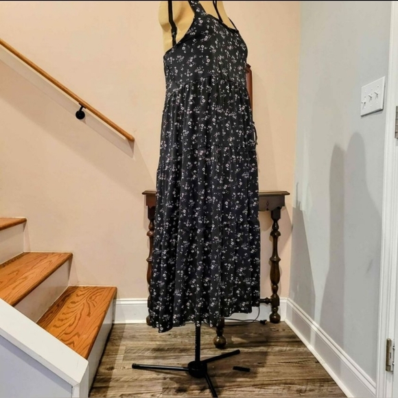 NEW 3X Long Blk Floral Dress - Picture 8 of 9